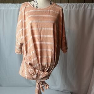 Urban Outfitters Lumiere Striped Tie Off Blouse Amber White Large